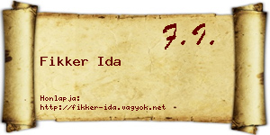 Fikker Ida névjegykártya